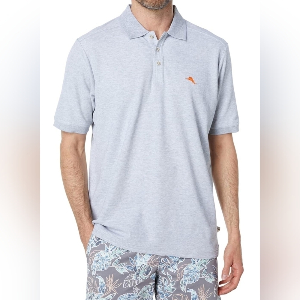 Tommy Bahama Islandzone Emfielder 2.0 Polo, Supima Cotton, Storm Gray Heather, S